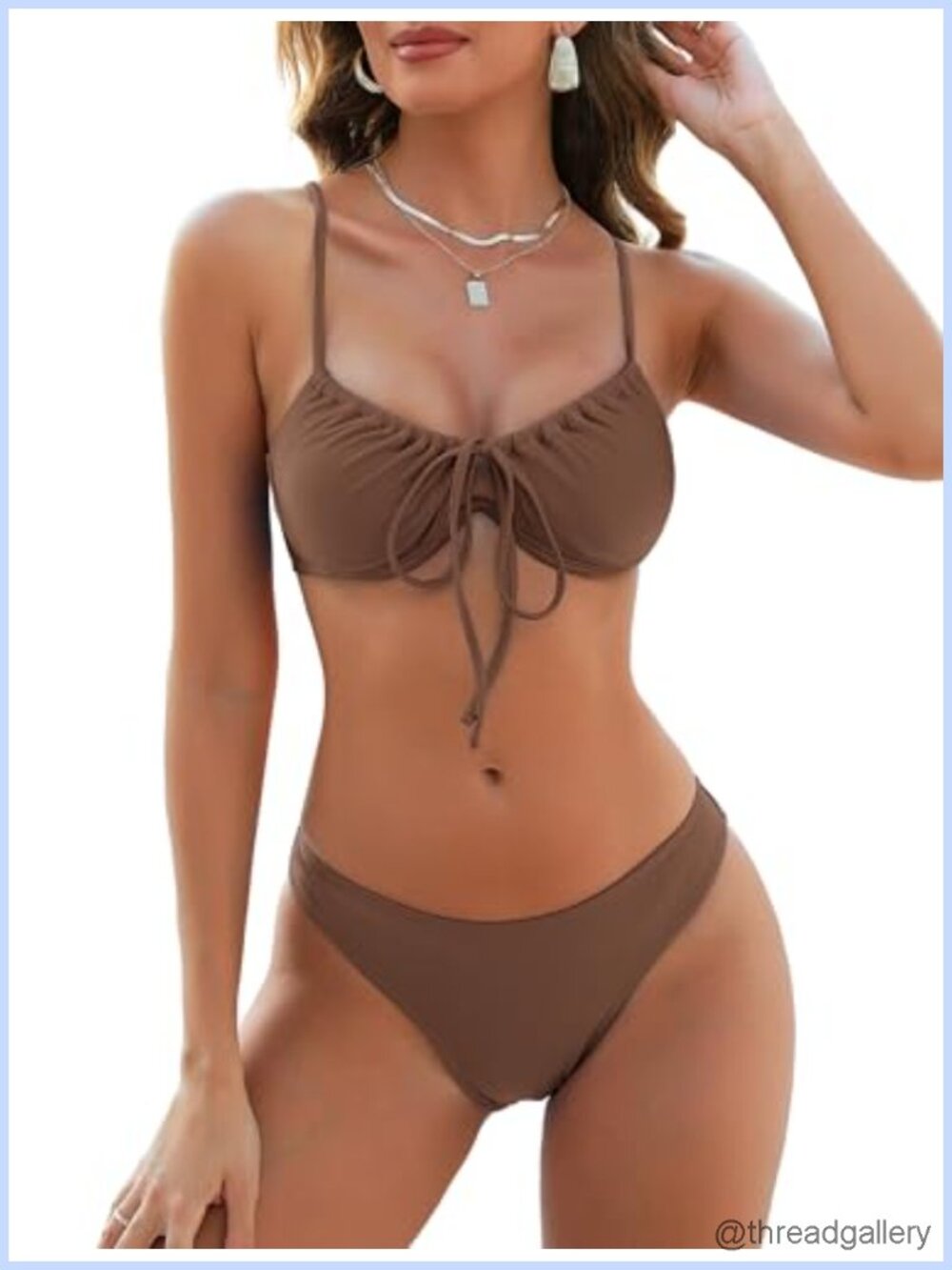 High Cut Bikini Two Piece Swimwear Underwire Triangle Top Thong Bottom Cut Out